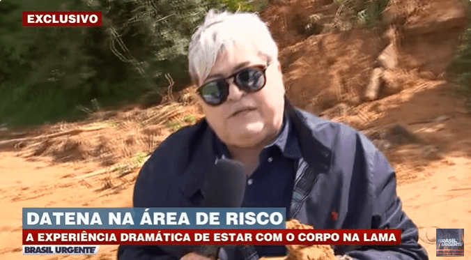 Datena visita área de risco e se emociona no Brasil Urgente da Band (Foto: Divulgação) Datena visita área de risco e se emociona no Brasil Urgente da Band (Foto: Divulgação)
