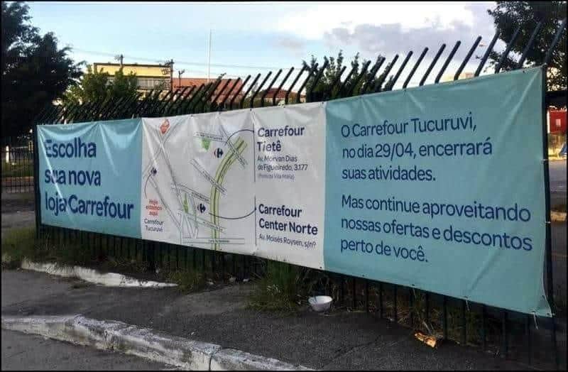 Fechamento de unidade Carrefour Tucuruvi (Reprodução/Internet) Fechamento de unidade Carrefour Tucuruvi (Reprodução/Internet)