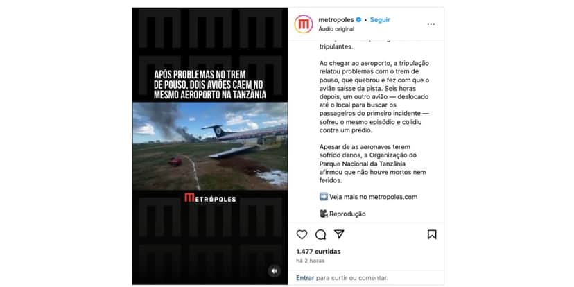 Vídeo de aviões (Foto: Reprodução / Instagram) Vídeo de aviões (Foto: Reprodução / Instagram)