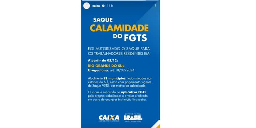 Anúncio da Caixa (Foto: Reprodução / Instagram) Anúncio da Caixa (Foto: Reprodução / Instagram)