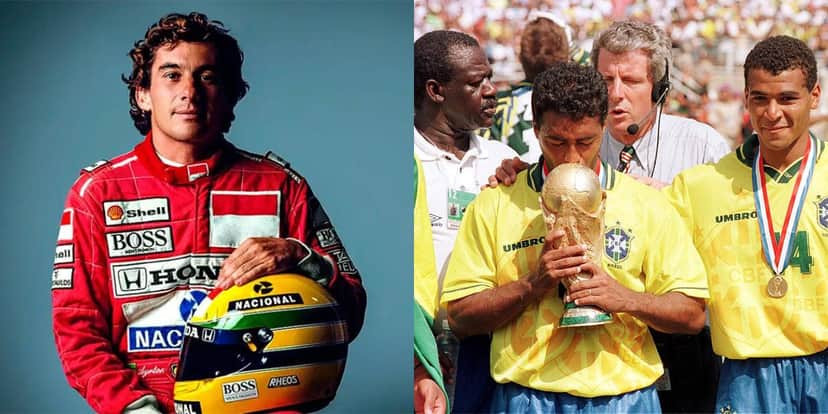 Ayrton Senna e Seleção do Brasil (Reprodução/Internet) Ayrton Senna e Seleção do Brasil (Reprodução/Internet)