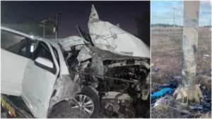 Carro que Adriano Bololô estava colidiu com um poste em uma rodovia no município de Aracati - Fofo G1 Carro que Adriano Bololô estava colidiu com um poste em uma rodovia no município de Aracati - Fofo G1