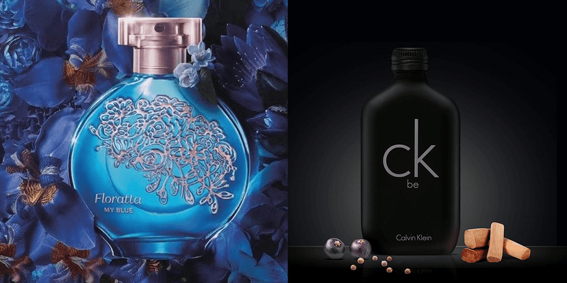 Perfume Floratta Blue, Boticário X Fragrância CK be, de Calvin Klein (Foto: Reprodução, Sites das marcas) Perfume Floratta Blue, Boticário X Fragrância CK be, de Calvin Klein (Foto: Reprodução, Sites das marcas)