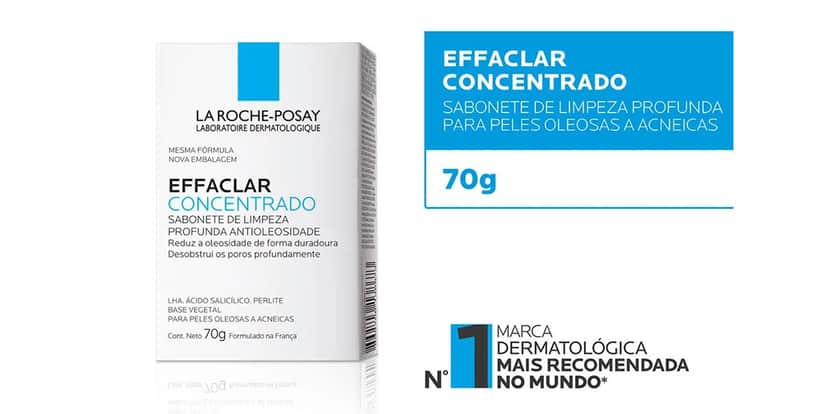 Produto para a pele, Sabonete em barra Effaclar Concentrado, da La Roche-Posay (Foto: Reprodução - Drogaria São Paulo) Produto para a pele, Sabonete em barra Effaclar Concentrado, da La Roche-Posay (Foto: Reprodução - Drogaria São Paulo)