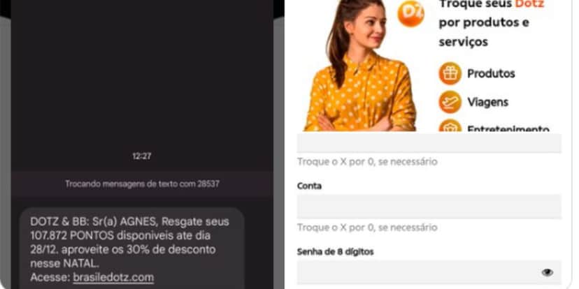 Golpe utilizando um link falso do BB (Reprodução: X) Golpe utilizando um link falso do BB (Reprodução: X)
