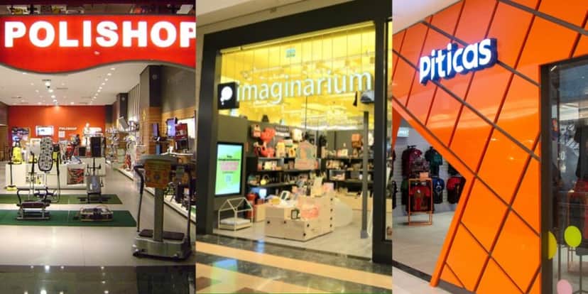 Fachada das lojas Polishop, Imaginarium e Piticas - Foto: Montagem Fachada das lojas Polishop, Imaginarium e Piticas - Foto: Montagem