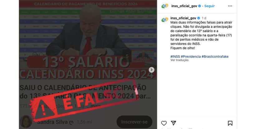 Anúncio do INSS (Reprodução/Instagram) Anúncio do INSS (Reprodução/Instagram)
