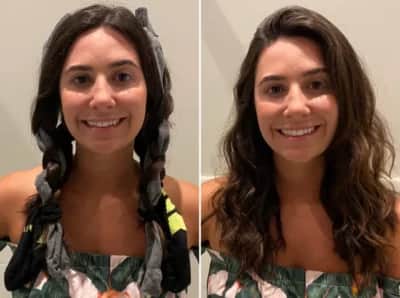 Cabelo ondulado com meias - Foto Internet Cabelo ondulado com meias - Foto Internet