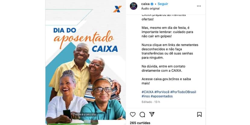 Comunicado da Caixa (Foto: Reprodução / Instagram) Comunicado da Caixa (Foto: Reprodução / Instagram)