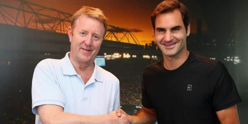 Mike Dickson e Roger Federer (Reprodução: Instagram) Mike Dickson e Roger Federer (Reprodução: Instagram)