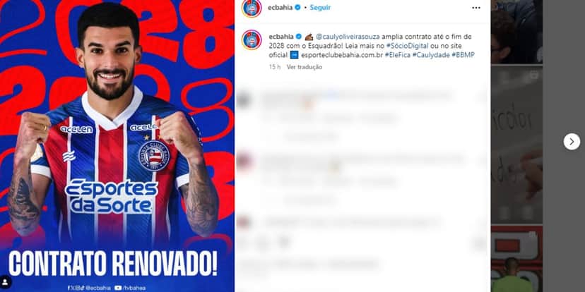 Anúncio da renovação do meio (Reprodução: Instagram) Anúncio da renovação do meio (Reprodução: Instagram)