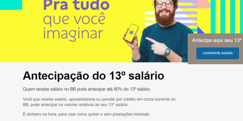 Comunicado do BB sobre a antecipação do 13° salário (Reprodução: Internet) Comunicado do BB sobre a antecipação do 13° salário (Reprodução: Internet)