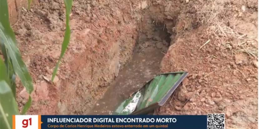 Local em que o rapaz foi enterrado (Reprodução: Globo) Local em que o rapaz foi enterrado (Reprodução: Globo)