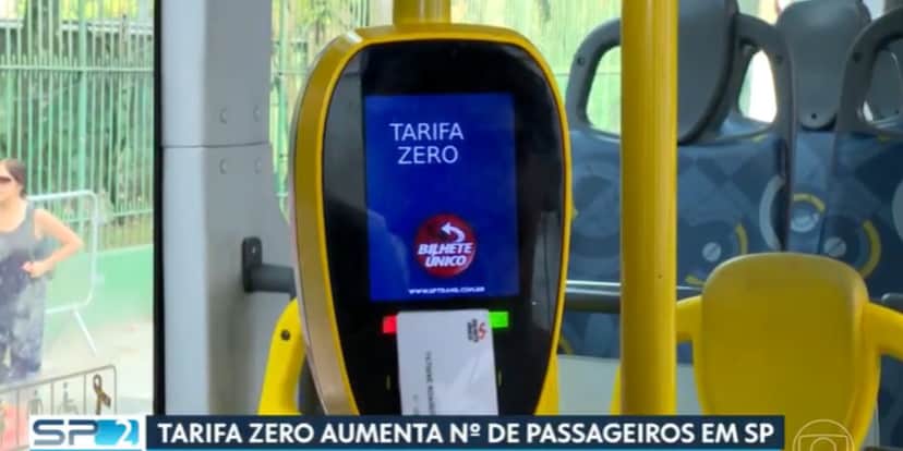Tarifa Zero na cidade de São Paulo (Reprodução: Globo) Tarifa Zero na cidade de São Paulo (Reprodução: Globo)