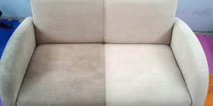 Antes e depois de sofá limpo (Foto: Reprodução/ Internet) Antes e depois de sofá limpo (Foto: Reprodução/ Internet)
