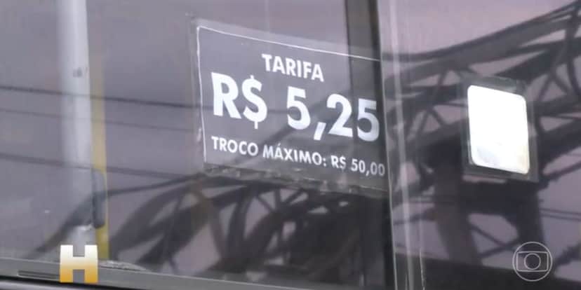 A tarifa em Belo Horizonte agora está R$5,25 (Reprodução: Globo) A tarifa em Belo Horizonte agora está R$5,25 (Reprodução: Globo)