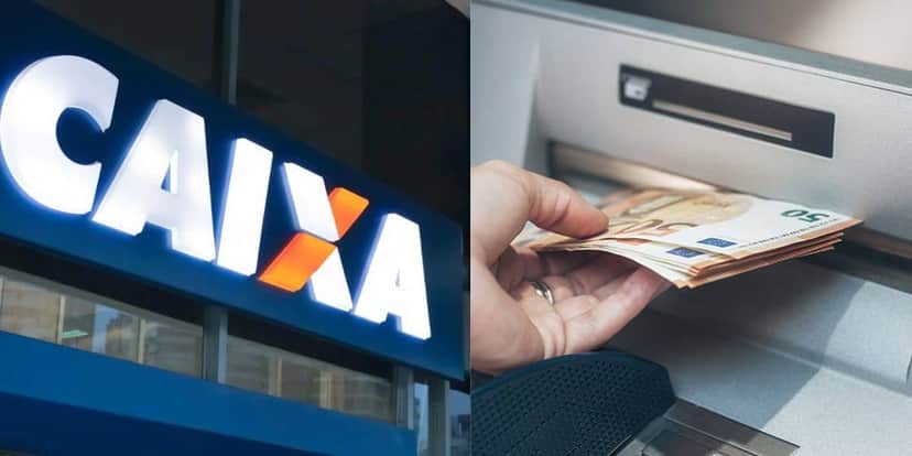 Caixa / Pessoa sacando dinheiro - Montagem TVFOCO Caixa / Pessoa sacando dinheiro - Montagem TVFOCO