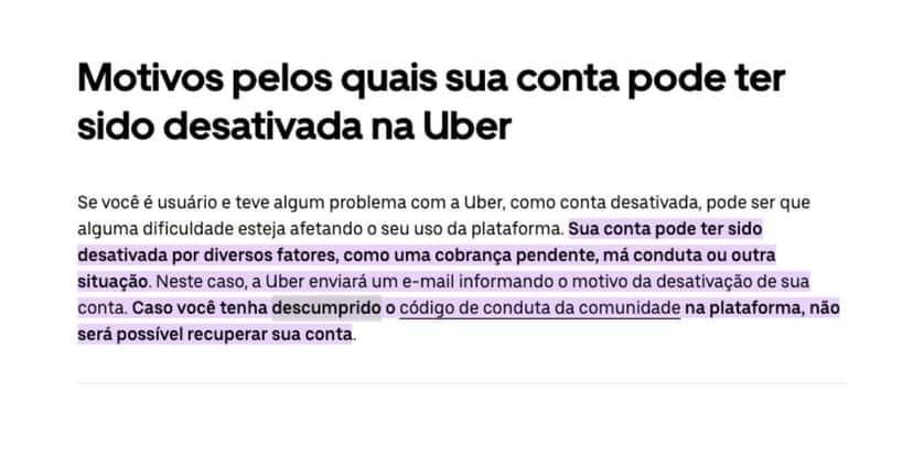 Comunicado da Uber (Foto: Reprodução / site oficial) Comunicado da Uber (Foto: Reprodução / site oficial)