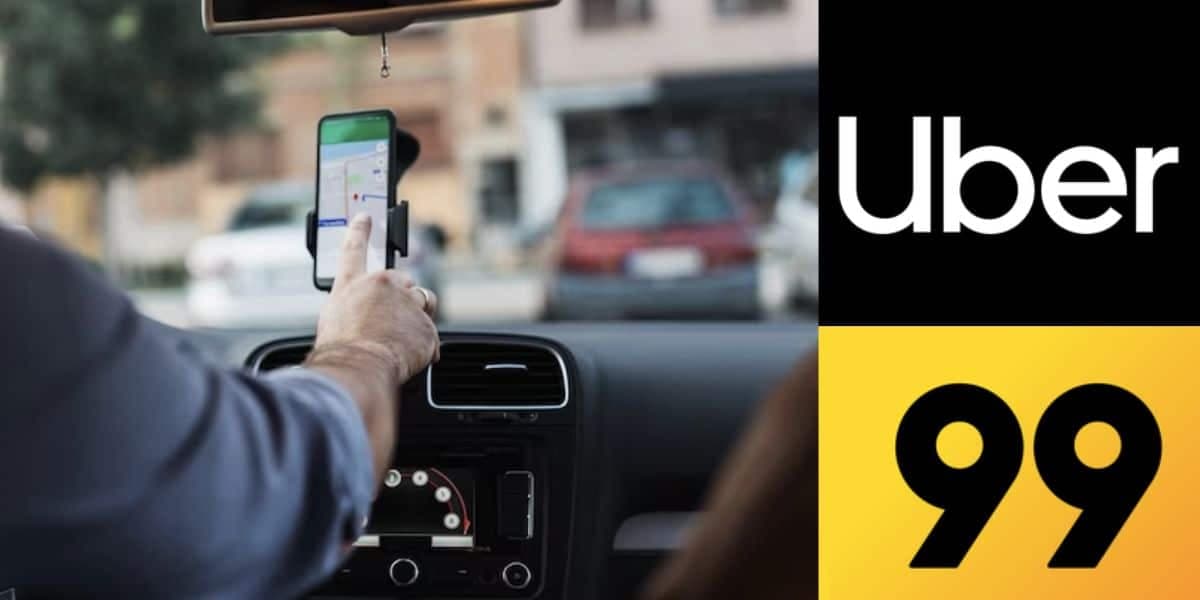 Motorista de aplicativo e logo da Uber e 99 (Fotos: Reproduções / Freepik / Internet) Motorista de aplicativo e logo da Uber e 99 (Fotos: Reproduções / Freepik / Internet)