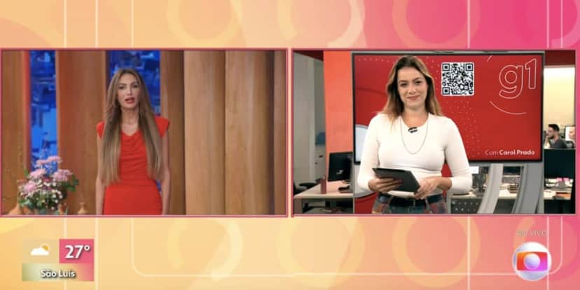 Patrícia Poeta e Carol Prado no Encontro (Foto: Reprodução / Globo) Patrícia Poeta e Carol Prado no Encontro (Foto: Reprodução / Globo)
