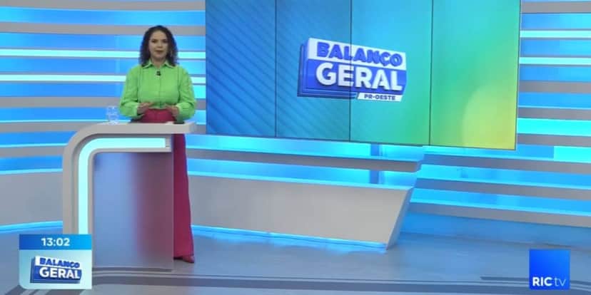 Daiane Santos comandou o o Balanço Geral do Paraná Oeste (Reprodução: Record) Daiane Santos comandou o o Balanço Geral do Paraná Oeste (Reprodução: Record)