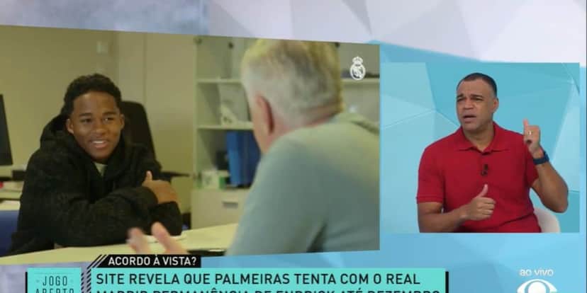 Denílson comenta sobre possível permanência de Endrick (Reprodução: Band) Denílson comenta sobre possível permanência de Endrick (Reprodução: Band)