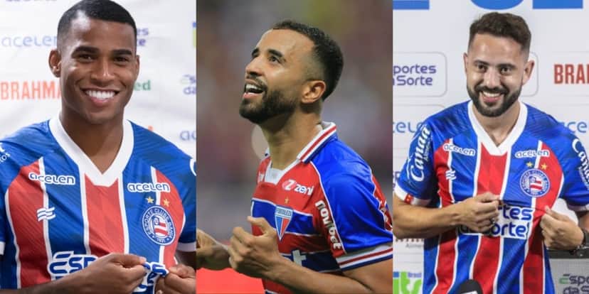 Jean Lucas, Caio Alexandre e Everton Ribeiro são 3 reforços do Bahia para 2024 - Foto: Montagem Jean Lucas, Caio Alexandre e Everton Ribeiro são 3 reforços do Bahia para 2024 - Foto: Montagem
