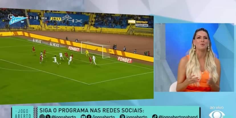 Renata Fan comenta sobre o interesse do Corinthians no Claudinho (Reprodução: Band) Renata Fan comenta sobre o interesse do Corinthians no Claudinho (Reprodução: Band)