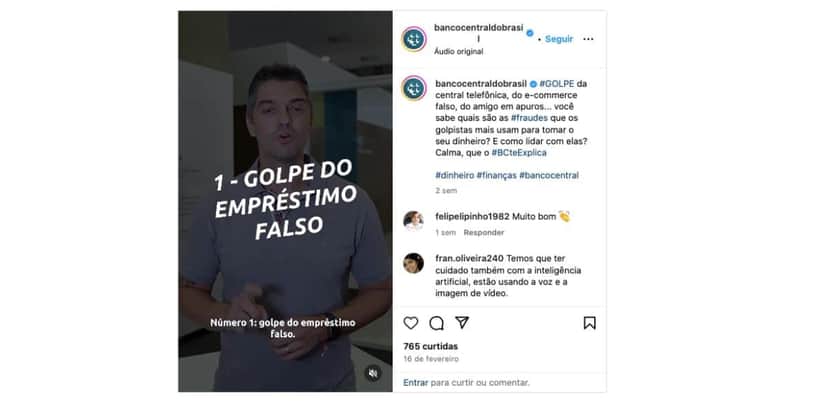 Alerta do Banco Central (Foto: Reprodução / Instagram) Alerta do Banco Central (Foto: Reprodução / Instagram)