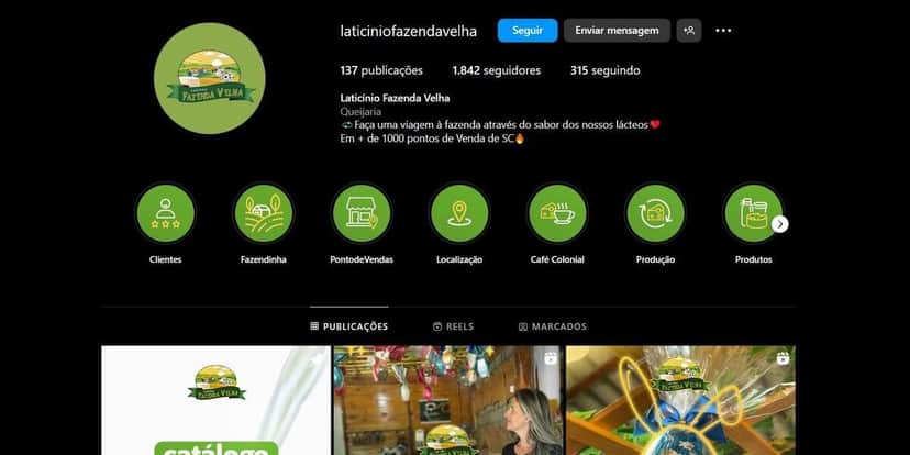 Perfil oficial da marca Fazenda Velha nas redes sociais (Foto Reprodução/Instagram) Perfil oficial da marca Fazenda Velha nas redes sociais (Foto Reprodução/Instagram)