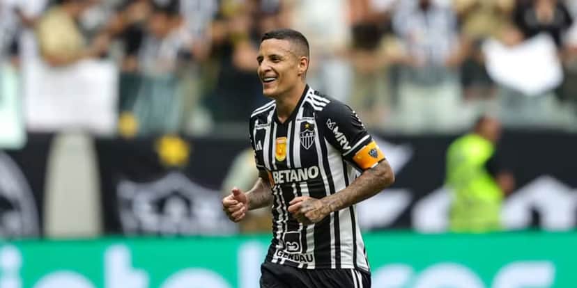 Guilherme Arana comemora gol durante Atlético-MG x Grêmio — Foto: Gilson Lobo/AGIF Guilherme Arana comemora gol durante Atlético-MG x Grêmio — Foto: Gilson Lobo/AGIF