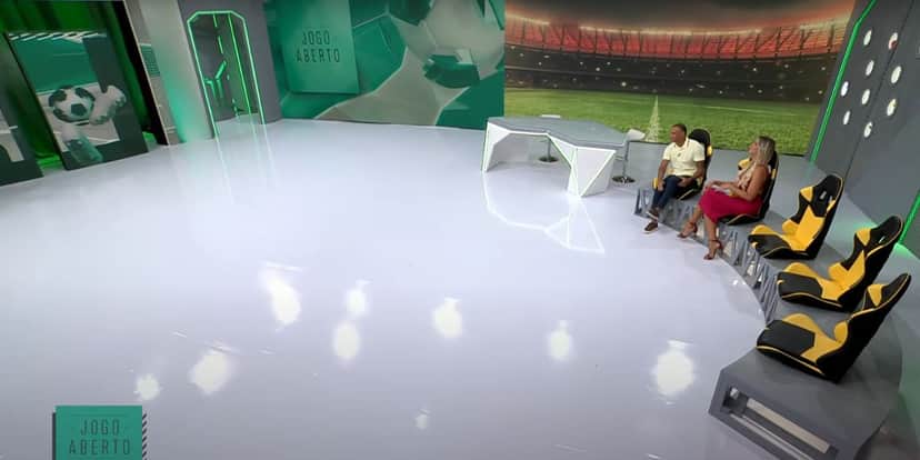 Novo cenário do Jogo Aberto - Foto \ Reprodução: Band Novo cenário do Jogo Aberto - Foto \ Reprodução: Band