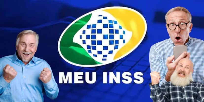 Idosos comemorando e logo do INSS - Montagem TVFOCO Idosos comemorando e logo do INSS - Montagem TVFOCO