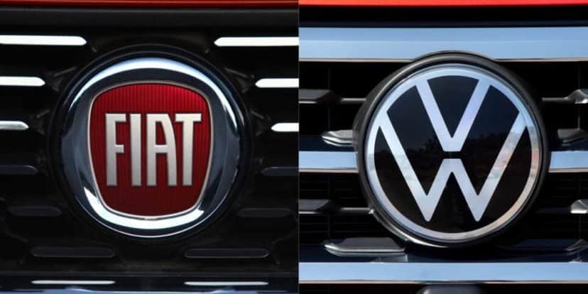 Logo da Volks / Logo da Fiat - Montagem TVFOCO Logo da Volks / Logo da Fiat - Montagem TVFOCO