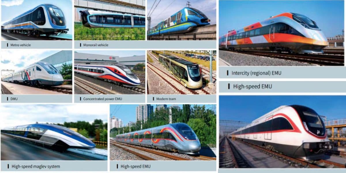 Modelos de trens exportados pela CRRC, empresa chinesa que venceu o leilão do Trem Intercidades (Fotos: Reproduções / CRRC) Modelos de trens exportados pela CRRC, empresa chinesa que venceu o leilão do Trem Intercidades (Fotos: Reproduções / CRRC)