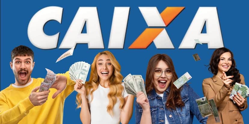 Pessoas com pagamento e logo da Caixa - Foto Reprodução Internet Pessoas com pagamento e logo da Caixa - Foto Reprodução Internet