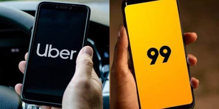 Uber / 99 - Foto Internet Uber / 99 - Foto Internet