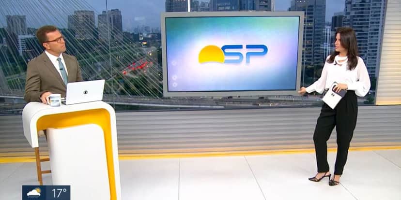 Bocardi e Sabina no comando do Bom Dia SP (Reprodução: Globo) Bocardi e Sabina no comando do Bom Dia SP (Reprodução: Globo)