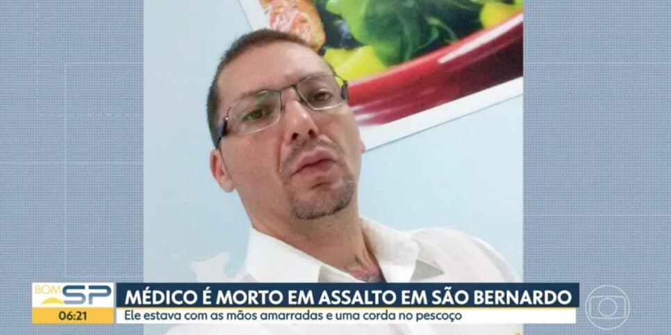 Vítima, médico Aurélio Tadeus, 48 anos (Reprodução/Globo) Vítima, médico Aurélio Tadeus, 48 anos (Reprodução/Globo)