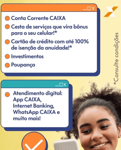 Benefícios de abrir uma conta na Caixa - Foto: Instagram Benefícios de abrir uma conta na Caixa - Foto: Instagram