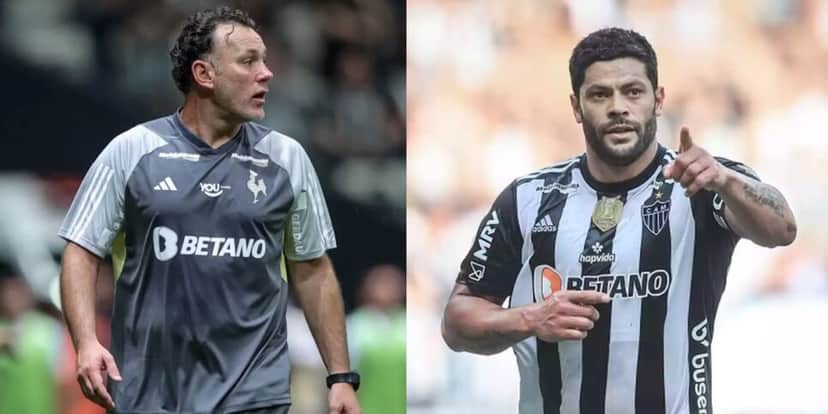 Gabriel Milito e Hulk no Atlético Mineiro (Reprodução - Internet) Gabriel Milito e Hulk no Atlético Mineiro (Reprodução - Internet)