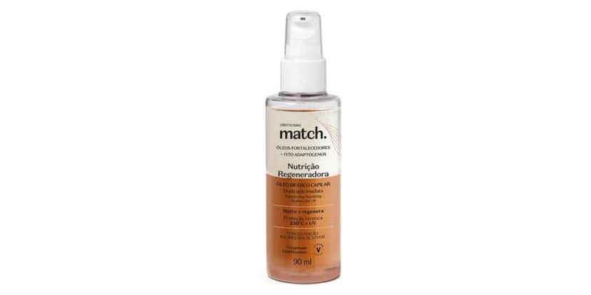 Óleo Bifásico Capilar Match Nutrição Regeneradora 90ml - Match (Foto: Reprodução : Site da marca) Óleo Bifásico Capilar Match Nutrição Regeneradora 90ml - Match (Foto: Reprodução : Site da marca)