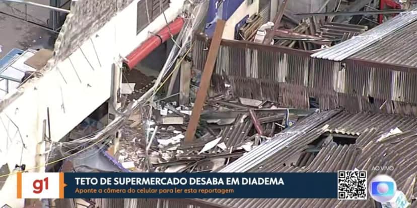 Teto de mercado (Foto: Reprodução / Globo) Teto de mercado (Foto: Reprodução / Globo)