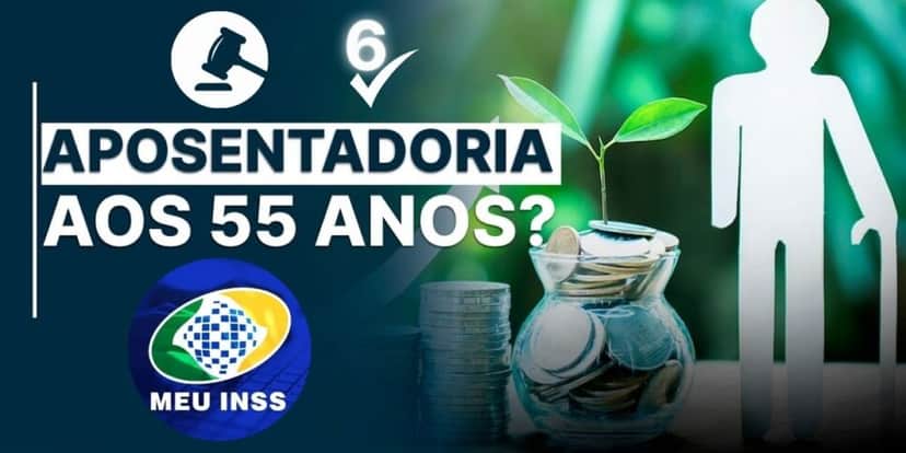 Aposentadoria aos 55 anos pelo INSS (Foto: Reprodução / Canva) Aposentadoria aos 55 anos pelo INSS (Foto: Reprodução / Canva)