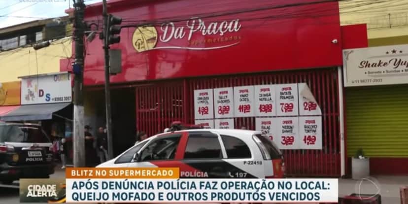 Da Praça Supermercado passou por uma forte fiscalização (Reprodução: Record) Da Praça Supermercado passou por uma forte fiscalização (Reprodução: Record)
