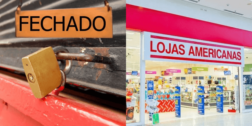 Loja com placa de fechado e entrada das Americanas - foto: TV Foco Loja com placa de fechado e entrada das Americanas - foto: TV Foco