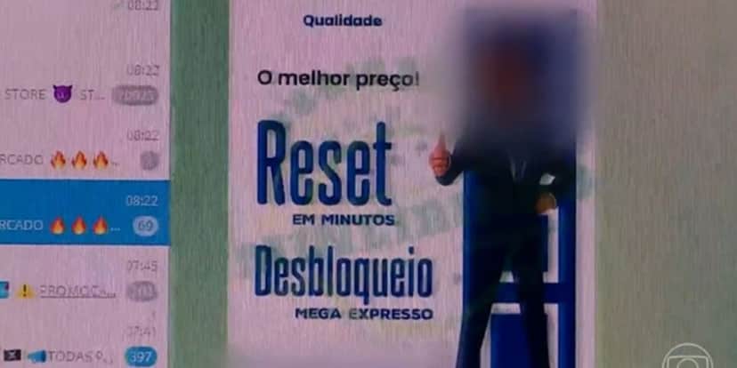 A quadrilha oferece um bloqueio imediato do empréstimo consignado (Reprodução: Globo) A quadrilha oferece um bloqueio imediato do empréstimo consignado (Reprodução: Globo)