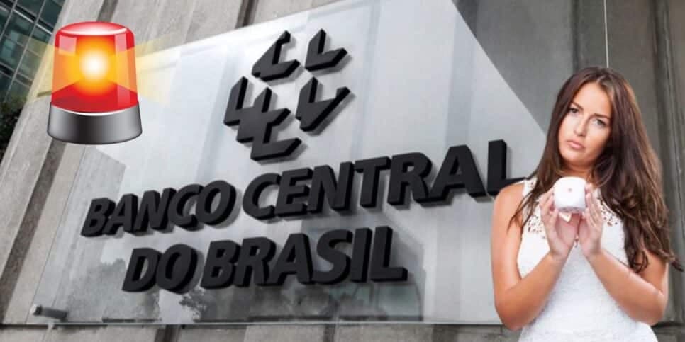 Alerta, Banco Central e mulher guardando dinheiro (Fotos: Reproduções / Internet / Freepik / Canva) Alerta, Banco Central e mulher guardando dinheiro (Fotos: Reproduções / Internet / Freepik / Canva)