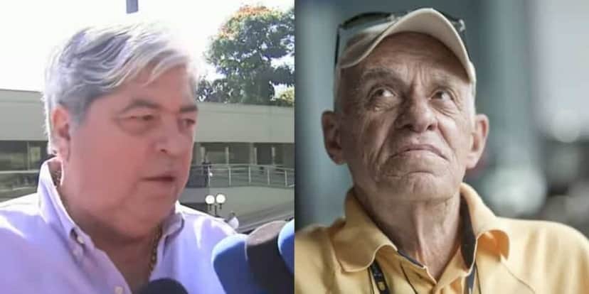 Datena no velório do narrador Silvio Luiz (Foto - Montagem TV Foco) Datena no velório do narrador Silvio Luiz (Foto - Montagem TV Foco)