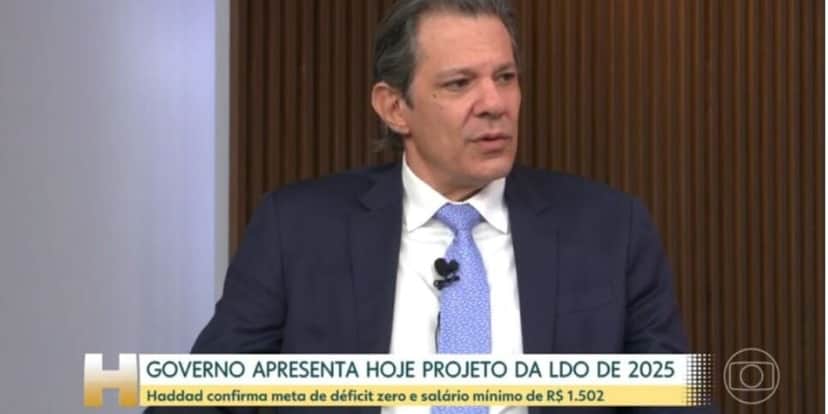 Fernando Haddad confirma meta para novo salário mínimo em 2025 (Foto Reprodução/Globo) Fernando Haddad confirma meta para novo salário mínimo em 2025 (Foto Reprodução/Globo)